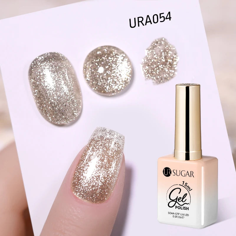 UR SUGAR 15ml Fiber Rubber Base Gel Upgrade Broken Nail Repaired Fiberglass Clear Quick Building UV Construction Gel Soak Off