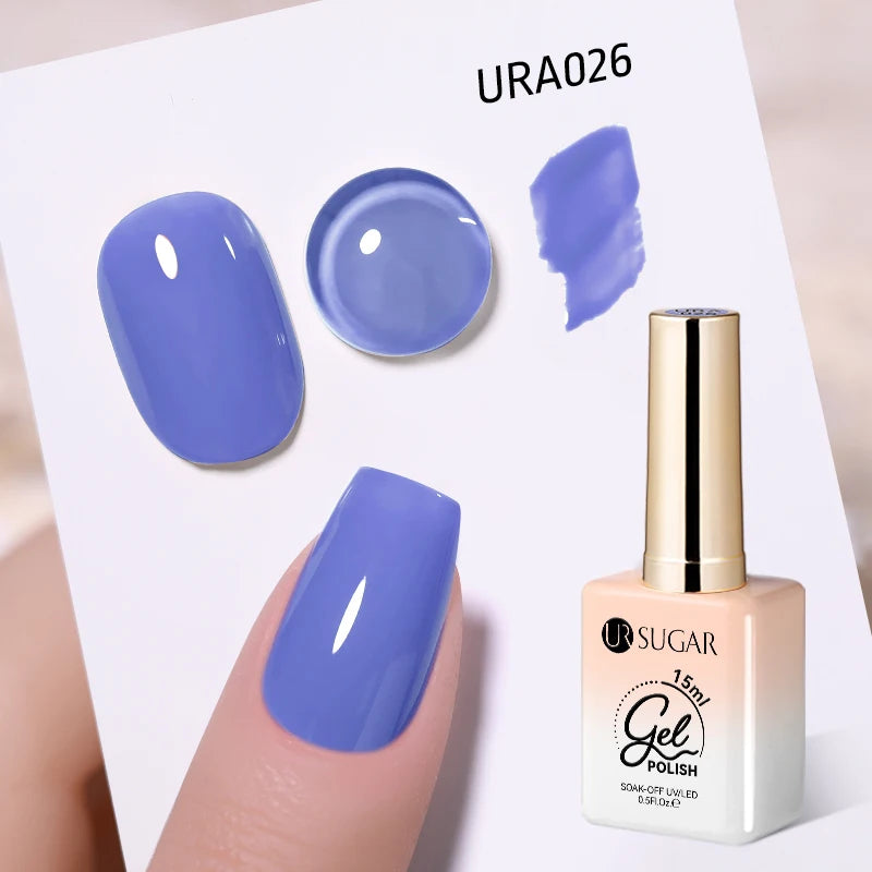 UR SUGAR 15ml Fiber Rubber Base Gel Upgrade Broken Nail Repaired Fiberglass Clear Quick Building UV Construction Gel Soak Off