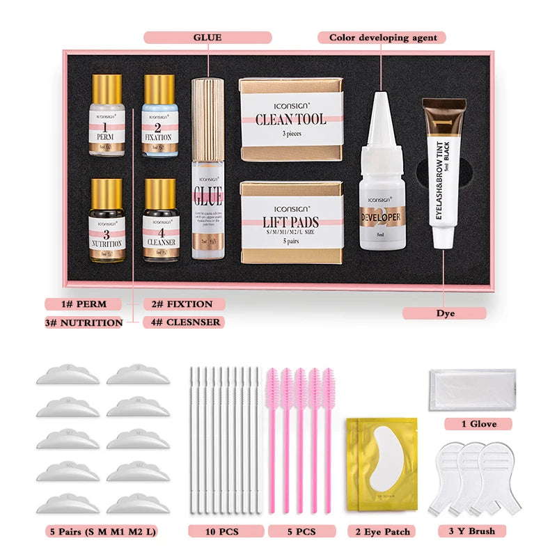 Lash Lift Kit Perm-Set ICONSIGN Eyelash Extensions Supplies Perm Curling Brow Lamination Kit Makeup Tools Beauty Shop