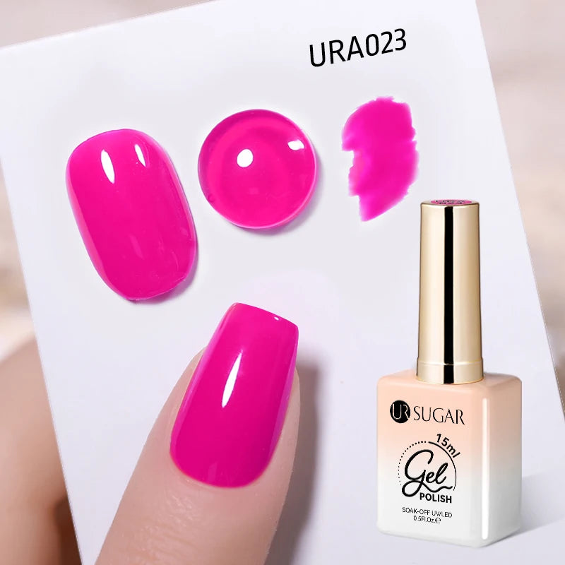 UR SUGAR 15ml Fiber Rubber Base Gel Upgrade Broken Nail Repaired Fiberglass Clear Quick Building UV Construction Gel Soak Off