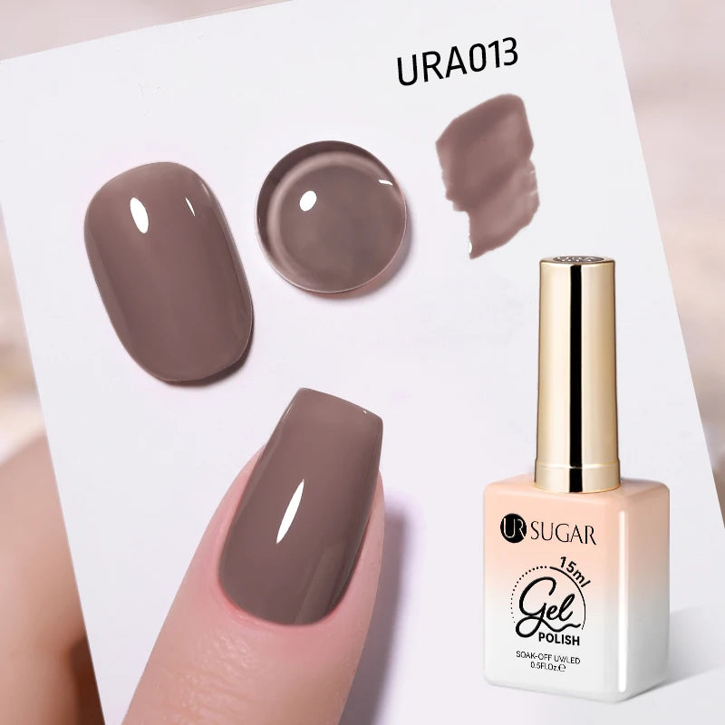 UR SUGAR 15ml Fiber Rubber Base Gel Upgrade Broken Nail Repaired Fiberglass Clear Quick Building UV Construction Gel Soak Off