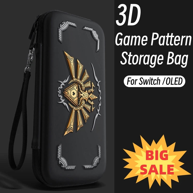Fashion 3D Pattern Switch Case For NS Switch OLED Storage Bag Housing Protective Travel Bag Handbags Switch Accessories