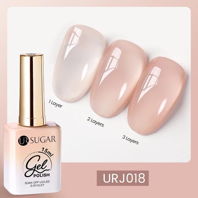 UR SUGAR 15ml Fiber Rubber Base Gel Upgrade Broken Nail Repaired Fiberglass Clear Quick Building UV Construction Gel Soak Off