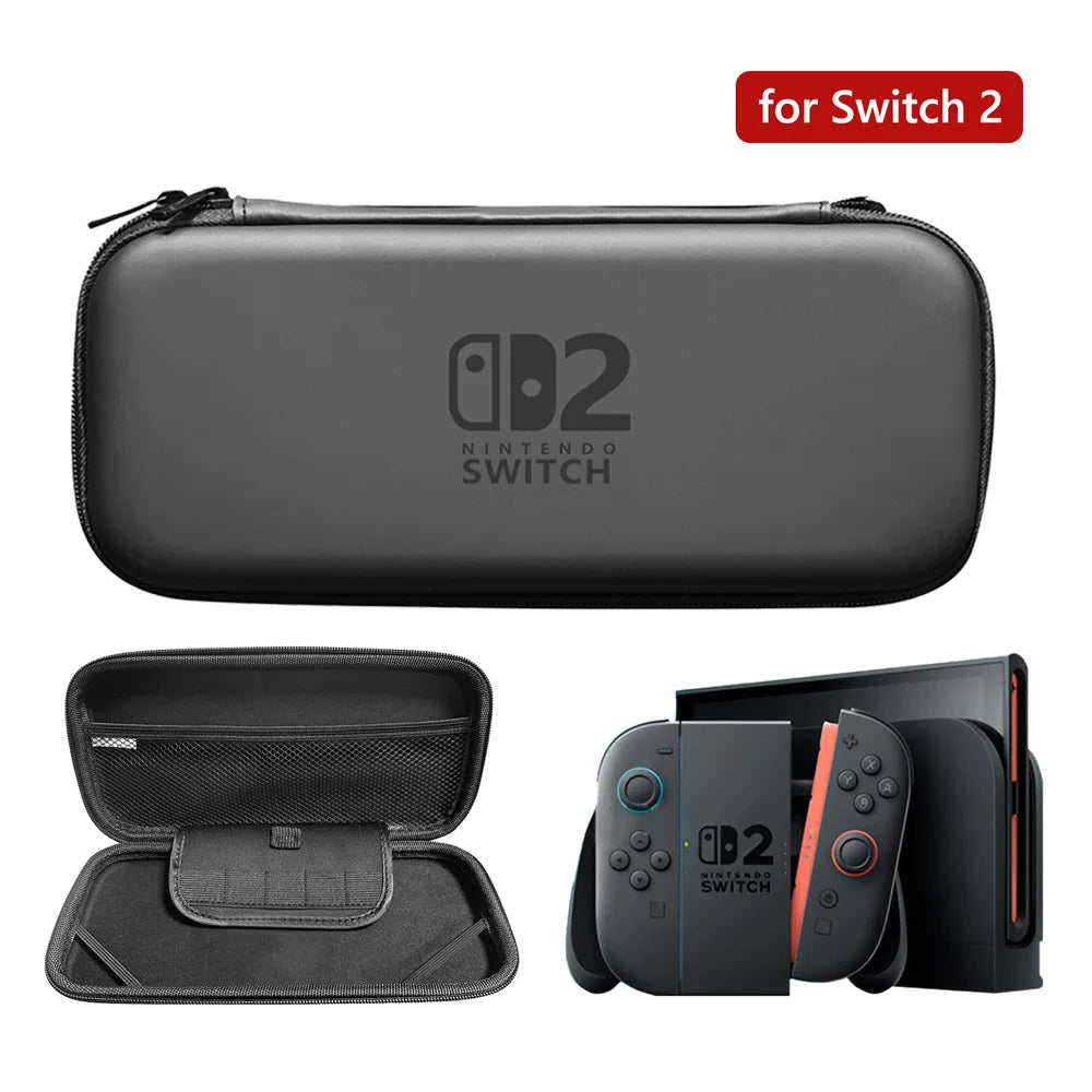 for 2025 Switch 2 Slim Travel Carrying Case Accessories, Waterproof EVA Hard Shell Protective Storage Hand Bag NS 2