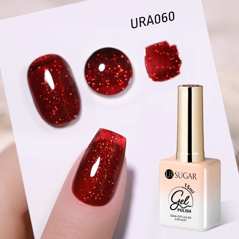 UR SUGAR 15ml Fiber Rubber Base Gel Upgrade Broken Nail Repaired Fiberglass Clear Quick Building UV Construction Gel Soak Off