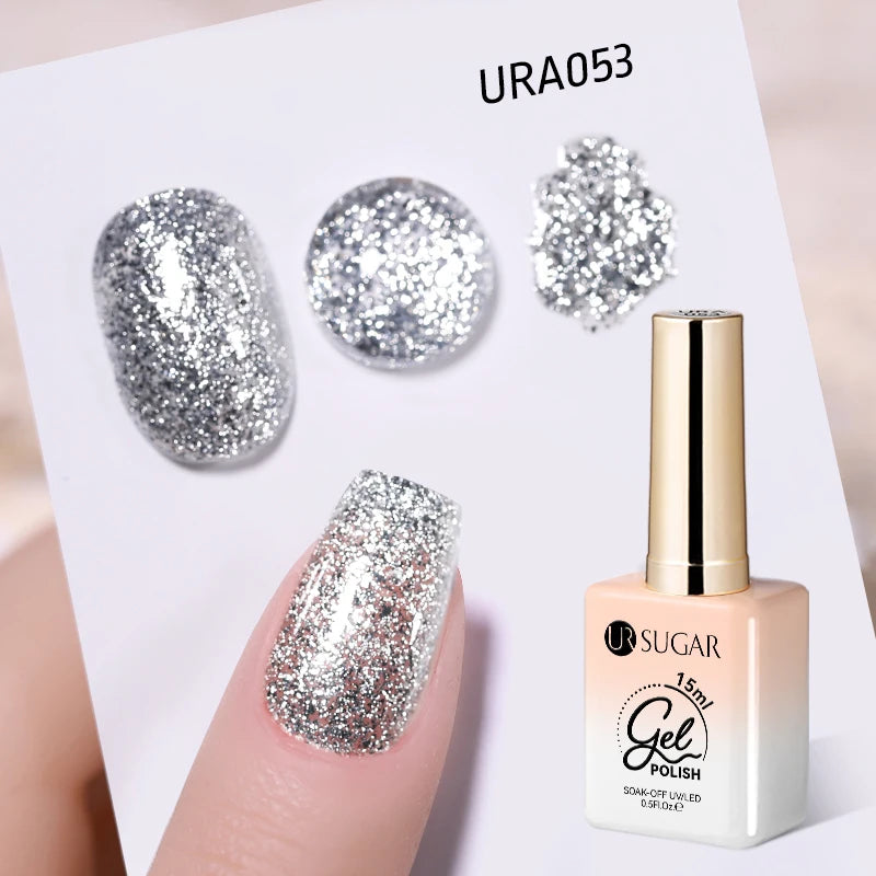 UR SUGAR 15ml Fiber Rubber Base Gel Upgrade Broken Nail Repaired Fiberglass Clear Quick Building UV Construction Gel Soak Off