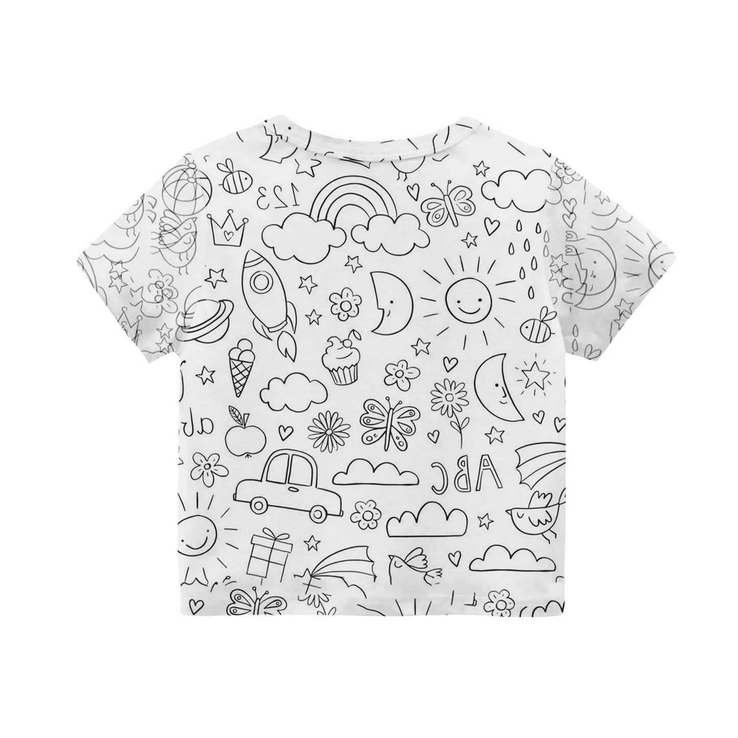 Children's Pajama Party DIY Graffiti Simple Drawing Home Clothes Colorable Two Piece Pajama Set Kids DIY Coloring Clothing