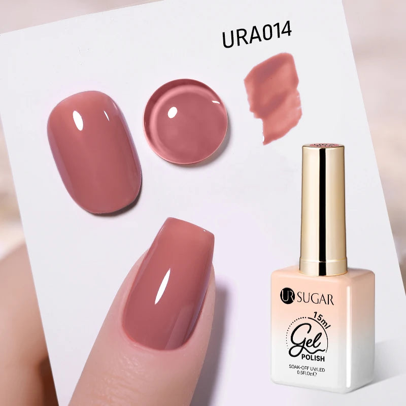UR SUGAR 15ml Fiber Rubber Base Gel Upgrade Broken Nail Repaired Fiberglass Clear Quick Building UV Construction Gel Soak Off