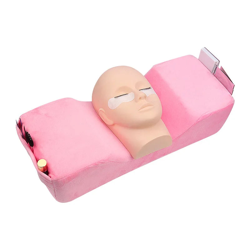 Lash Pillow For Neck Support Eyelash Bed Pillow Grafting Lash Soft Memory Foam Eyelash Extension Pillow With Pocket Makeup Salon