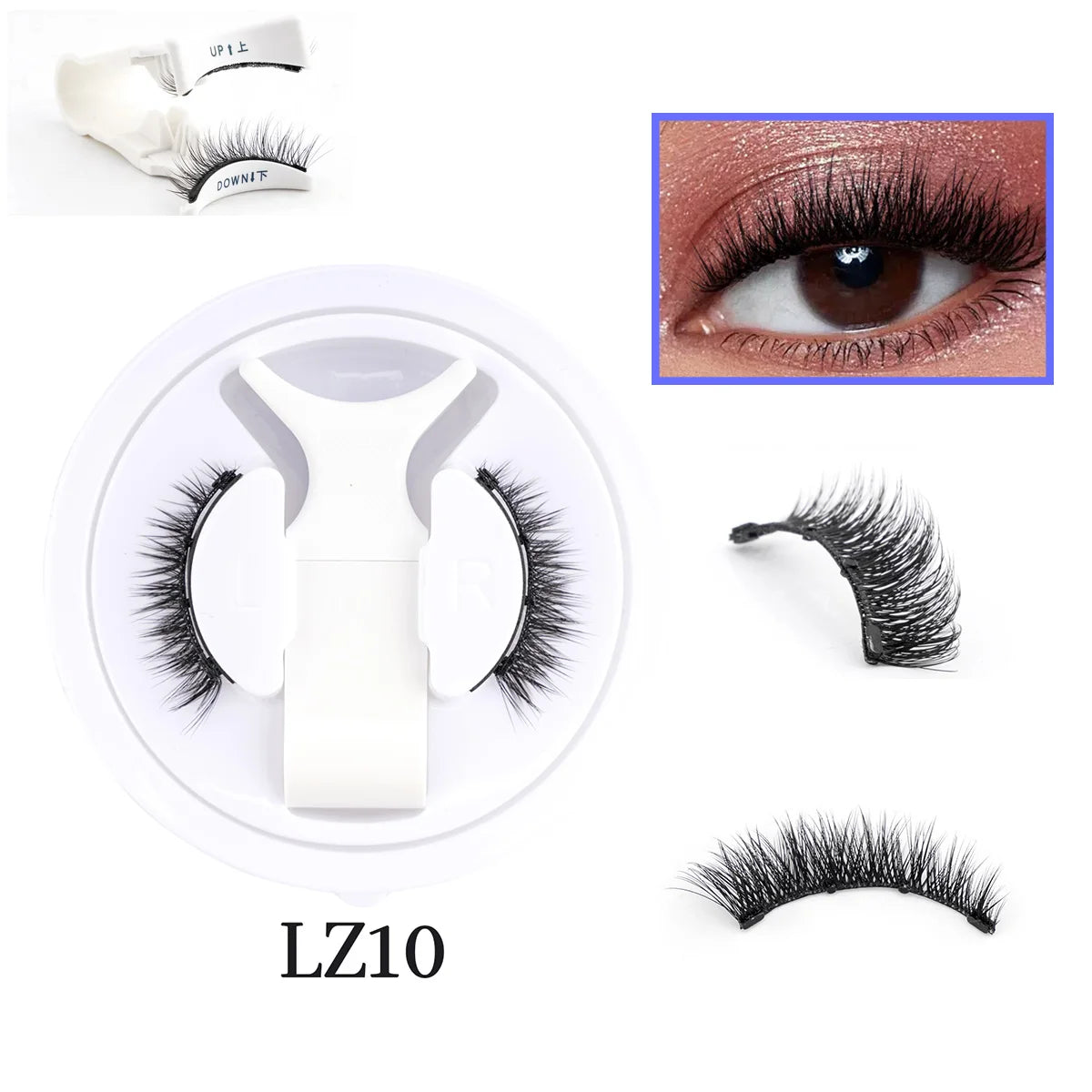 1 Pair Magnetic Eyelashes Set Reusable Easy to use Eyelash Extension Tools Natural Curler False Eyelashes With Magnetic Tweezers