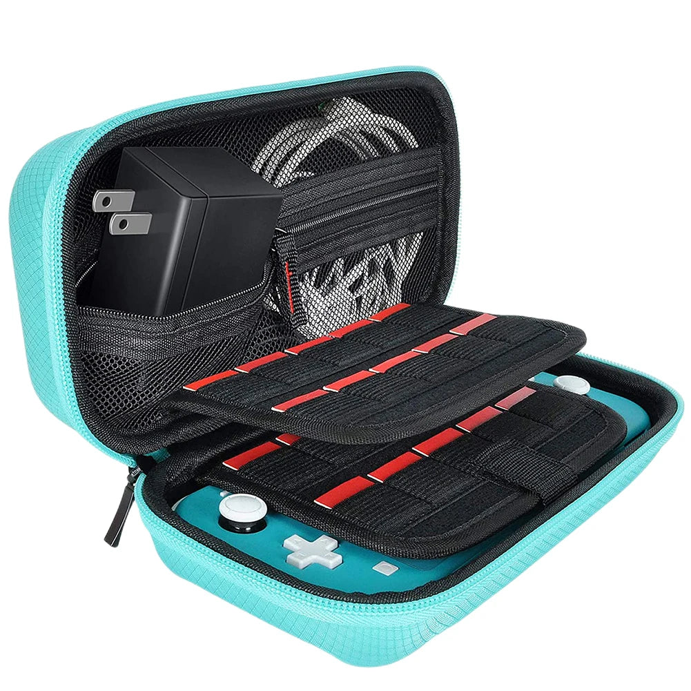 Travel Handbag Nylon EVA Hard Carrying Storage Case Thickened Scratch-resistant Double Compartment Dustproof for Switch Lite