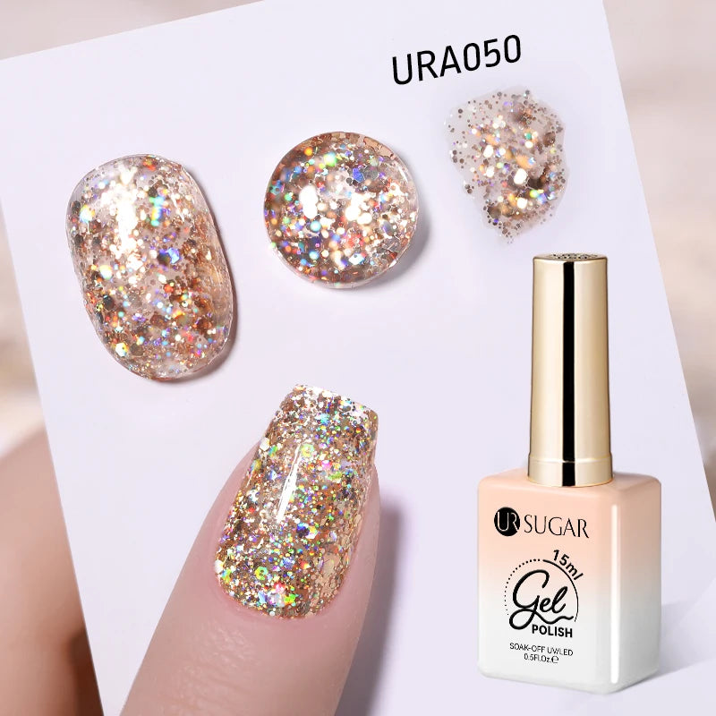 UR SUGAR 15ml Fiber Rubber Base Gel Upgrade Broken Nail Repaired Fiberglass Clear Quick Building UV Construction Gel Soak Off