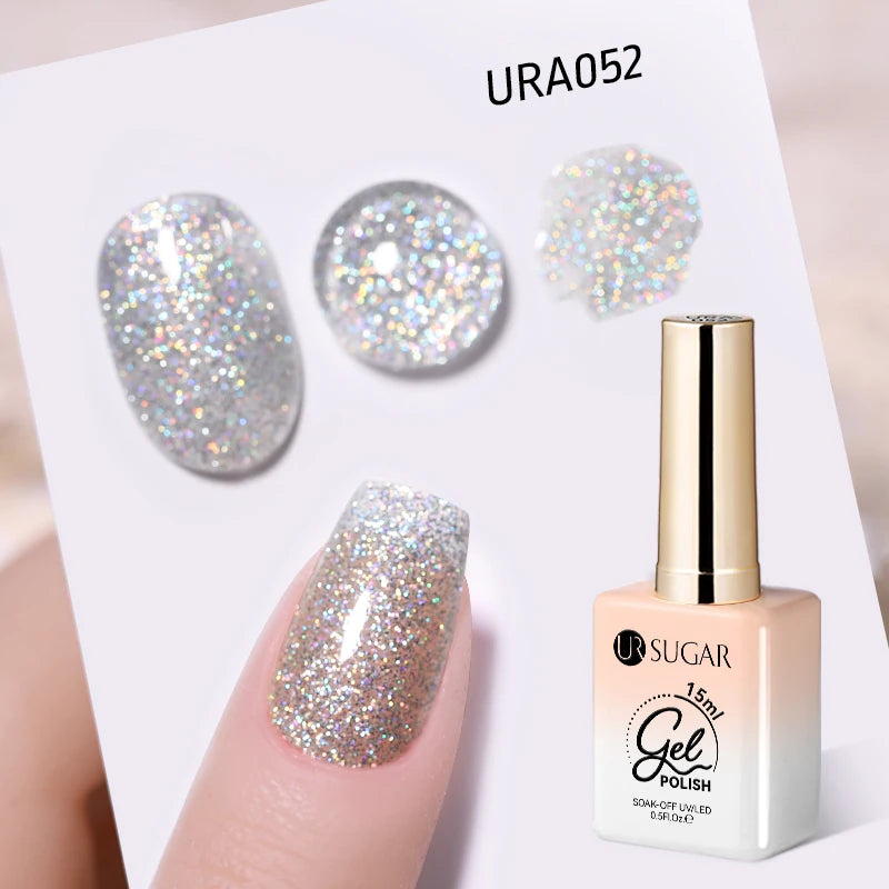 UR SUGAR 15ml Fiber Rubber Base Gel Upgrade Broken Nail Repaired Fiberglass Clear Quick Building UV Construction Gel Soak Off