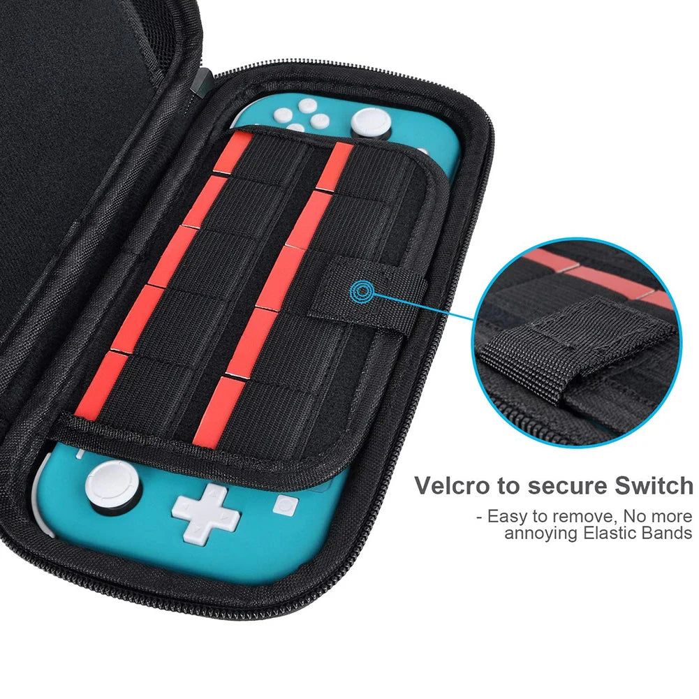 Travel Handbag Nylon EVA Hard Carrying Storage Case Thickened Scratch-resistant Double Compartment Dustproof for Switch Lite