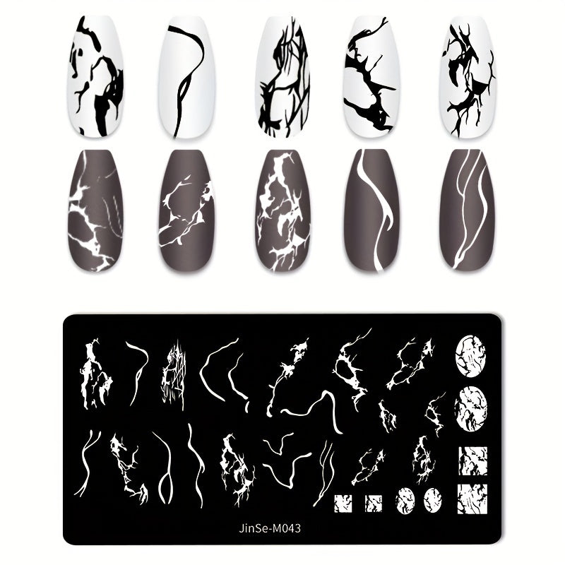 Stainless Steel Nail Stamping Plates Marble Lines Snowflakes Image Stamp Template Nails Printing Tool Nail Art Decoration Nail Decals Tools