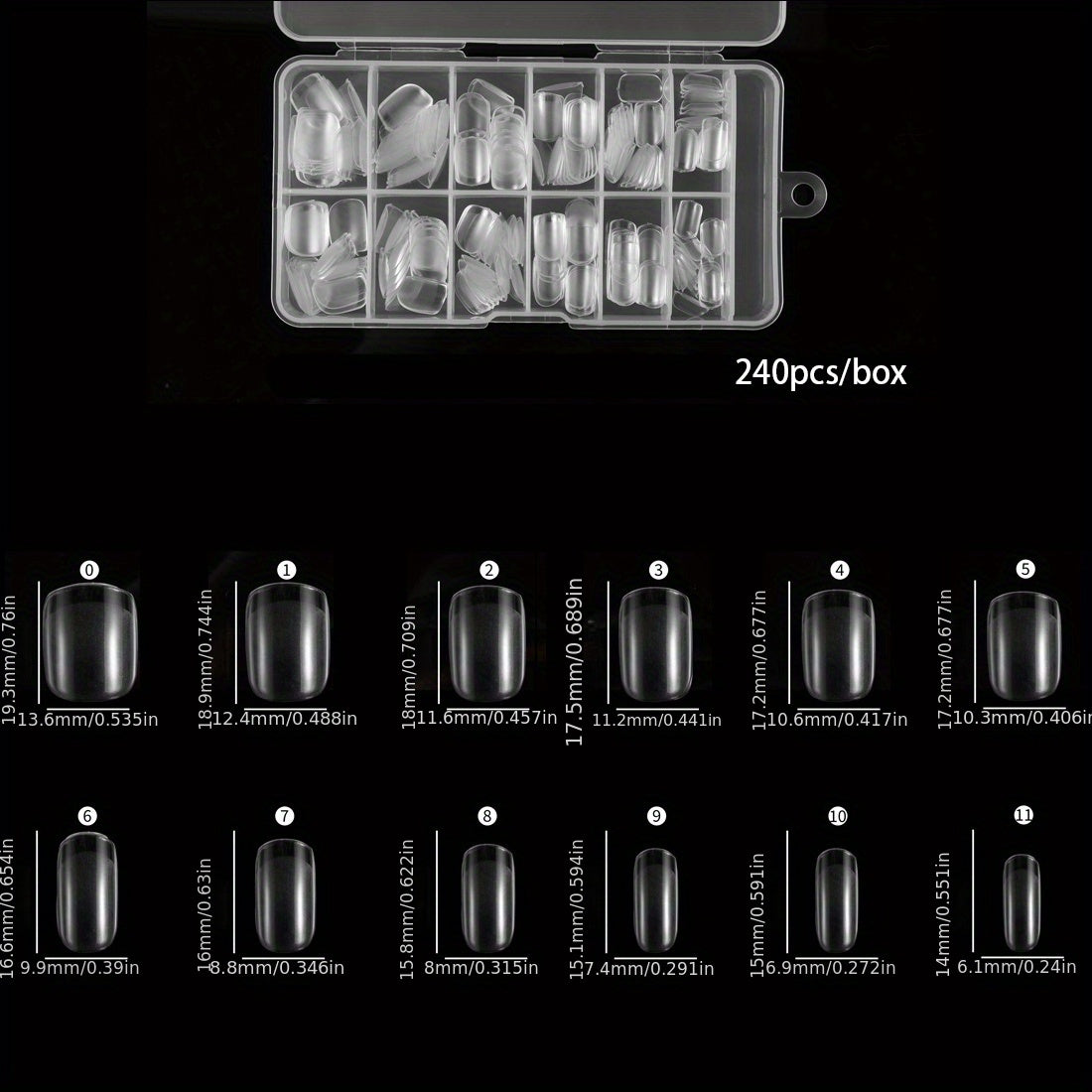 240pcs XXS Short Matte Clear Soft Gel Nail Tips - Easy-to-Apply False Nails for Quick Nail Extensions - Ideal Manicure Tool for DIY Nail Art Enthusiasts