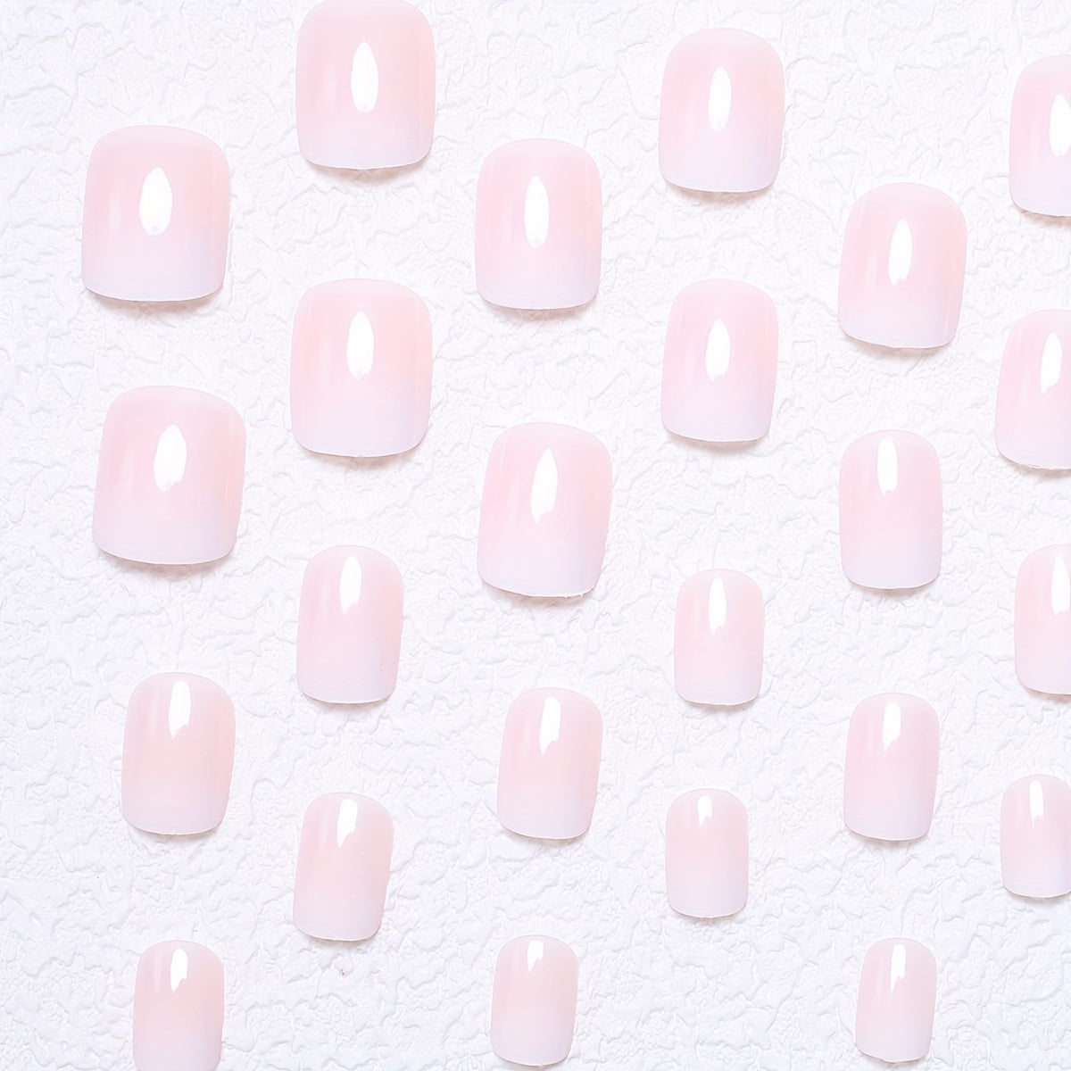 24pcs Vibrant Glossy Jelly Pink Gradient Short Square Shaped Press-On Nails - Durable, Easy to Apply, and Long-Lasting False Nails for Women and Girls - Perfect for Daily Wear, Parties, and Special Occasions