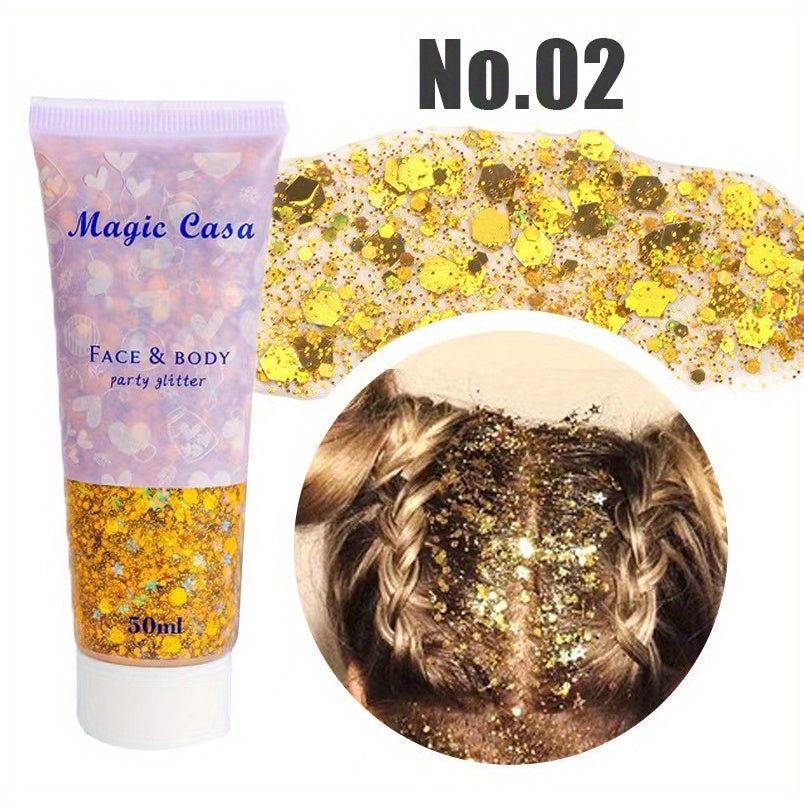 DIY Party Magical Bright Flash Glitters Sequins For Body Eyes Hair Face Nails 6colors, Mardi Gras Makeup, Teenage Girl Stuff For Music Festival