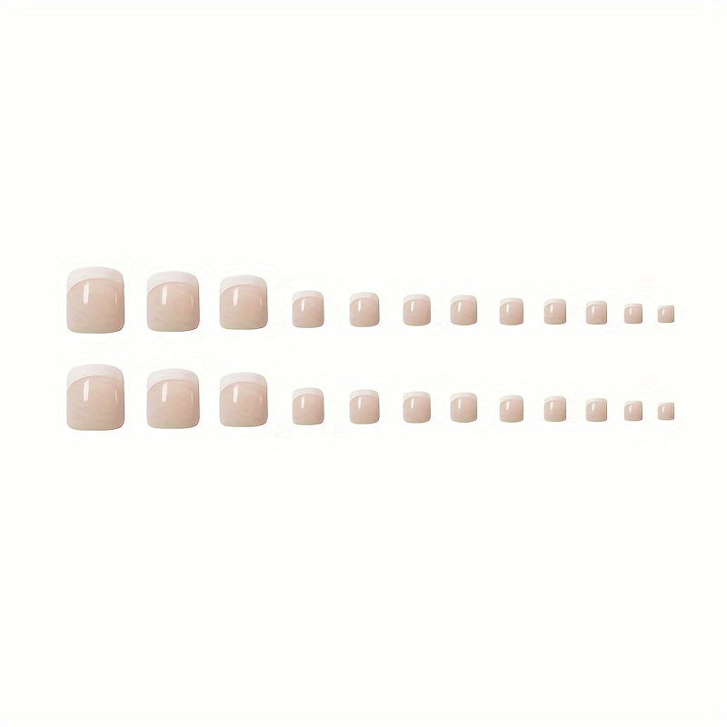 96PCS (4 Packs) White French Tip Press On Toenails Short Square Fake Nails Glossy Toe Nails With Flower Heart Designs Fake Toenails Bling Glitter Full Cover Acrylic Toenails For Women