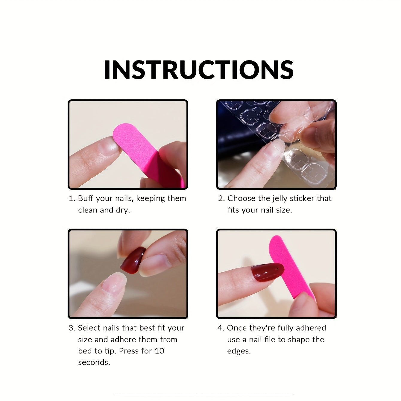 24pcs Golden Glitter Square Press On Nails - Medium Size Acrylic Wine Red Design for Bridal Wedding Use