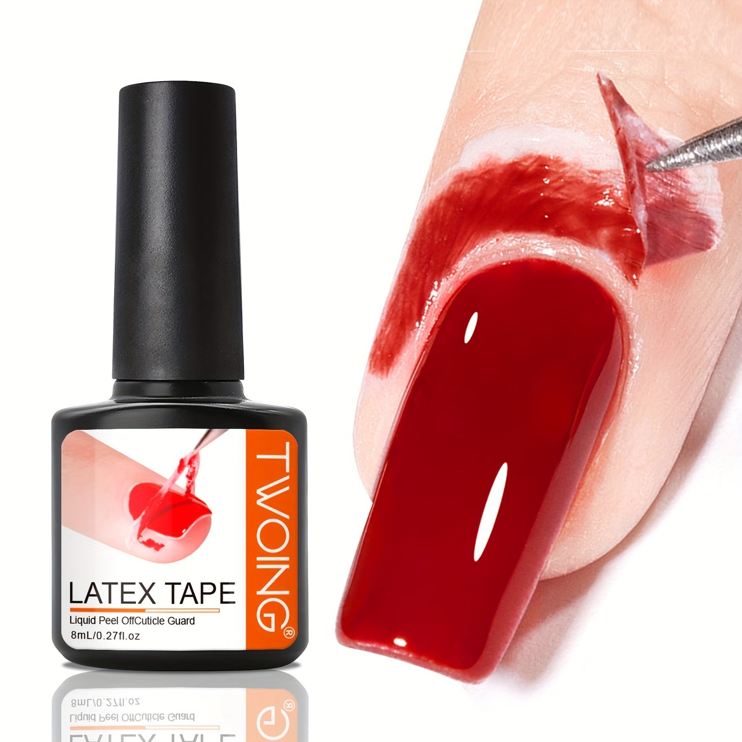 8ml Liquid Latex For Nails, Fast Drying Liquid Latex Nail Polish Barrier Peel Off Latex Tape, Nail Polish Skin Protector Cuticle Guard For Fingers Nail Painting For Various Nail Art, Without acetone