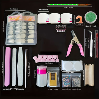 23 In 1 Acrylic Nail Kit For Beginners 12 Color Glitter Acrylic Powder White Clear Pinkish Acrylic Powder Nails Extension Nails Kit Acrylic Set Manicure Tools Acrylic Supplies For Women