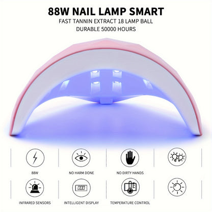 1pc Portable LED Nail Lamp Dryer - Fast Drying, Professional Gel Polish Curing, Compact Design for Home Salon Manicure, Nails Art Tools, Easy to Use, Long-Lasting LED Light, Safe for Fingers