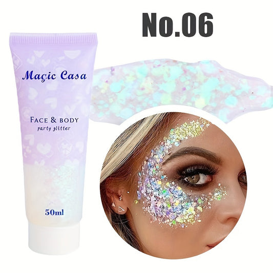 DIY Party Magical Bright Flash Glitters Sequins For Body Eyes Hair Face Nails 6colors, Mardi Gras Makeup, Teenage Girl Stuff For Music Festival
