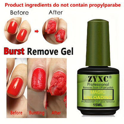 15ml Magic Soak-Off Quick Nail Glue Remover, Nail Polish Remover For Gel Nails Polish