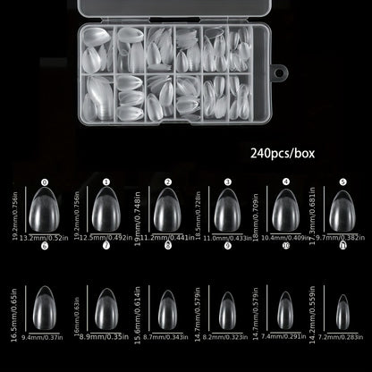 240pcs XXS Short Matte Clear Soft Gel Nail Tips - Easy-to-Apply False Nails for Quick Nail Extensions - Ideal Manicure Tool for DIY Nail Art Enthusiasts