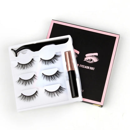 Magnetic Eyelashes 3D Mink Eyelashes Magnetic Eyeliner Magnetic Lashes Short False Lashes Lasting Handmade Eyelash Makeup Tools