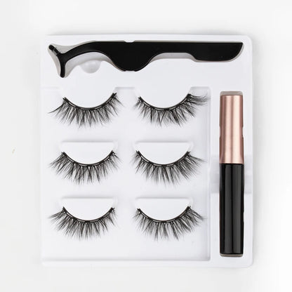 Magnetic Eyelashes 3D Mink Eyelashes Magnetic Eyeliner Magnetic Lashes Short False Lashes Lasting Handmade Eyelash Makeup Tools