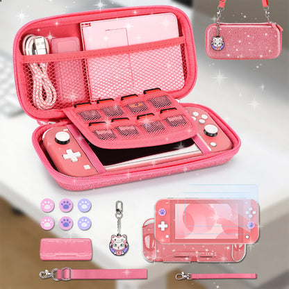NS Switch Lite Travel Case 14 in 1 Portable Storage Bag with Protective Switch Console Game Accessories
