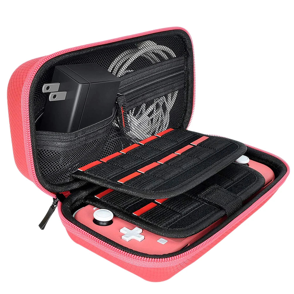 Travel Handbag Nylon EVA Hard Carrying Storage Case Thickened Scratch-resistant Double Compartment Dustproof for Switch Lite