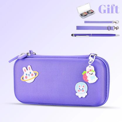 Switch Carrying Case for NS Switch Lite Portable Travel Game Storage Case with Embroidery Stickers DIY Unique Game Bag