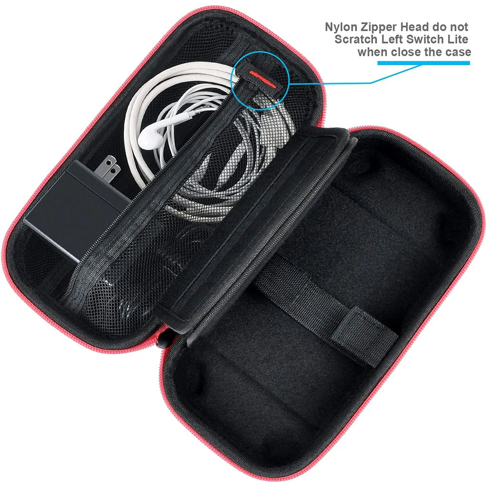 Travel Handbag Nylon EVA Hard Carrying Storage Case Thickened Scratch-resistant Double Compartment Dustproof for Switch Lite