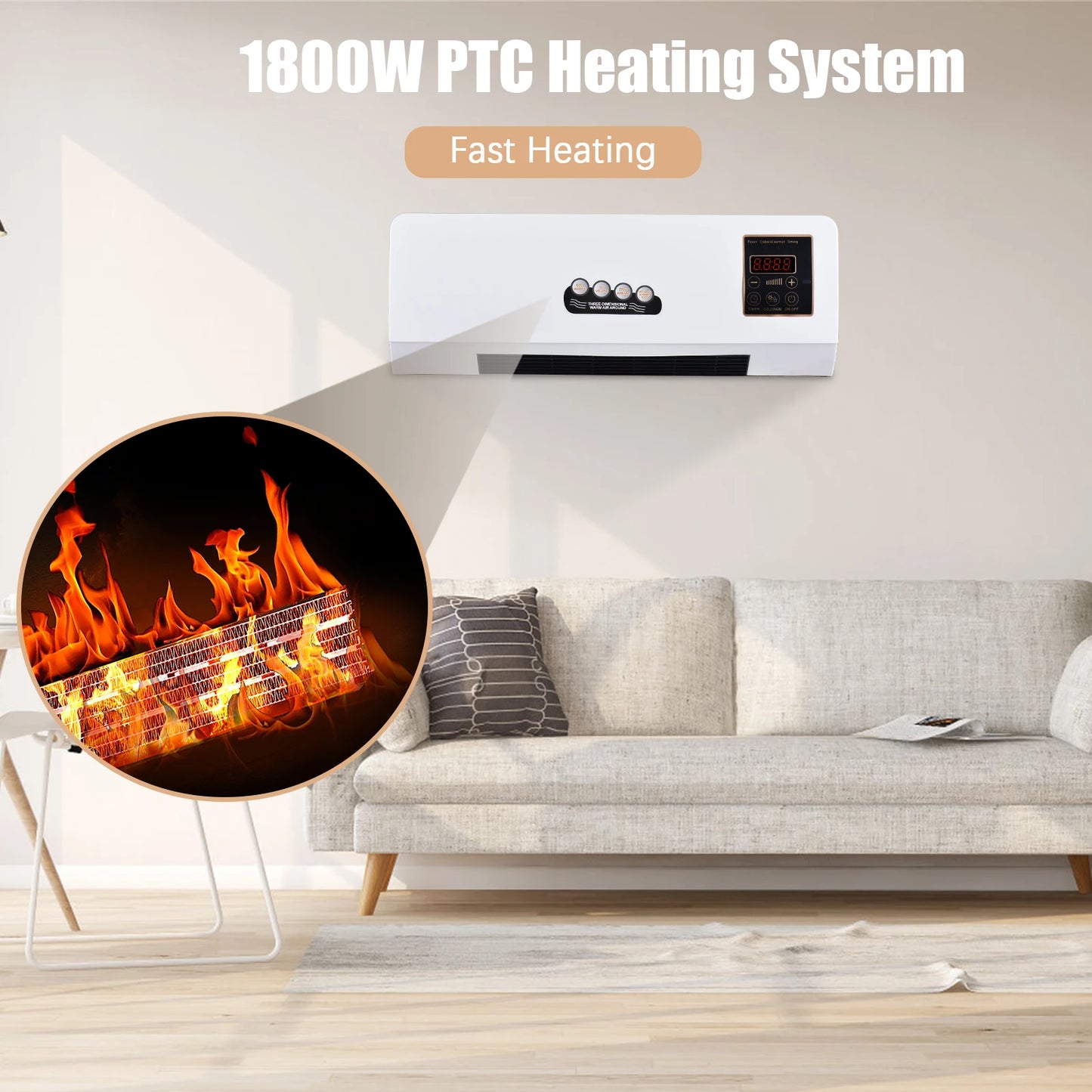 2 in 1 Portable Air Conditioner Electric Heater for Room Heating Cooling Fan with Remote Control and Timing Function Simple A/C