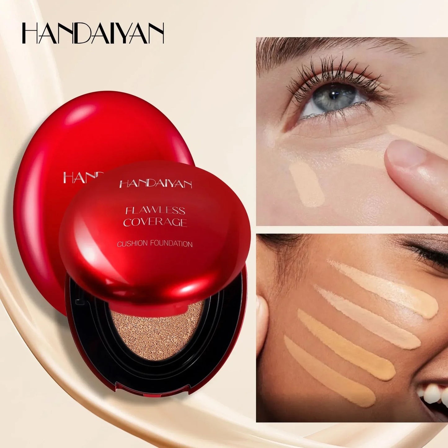 Korean Air Cushion Foundation - Light Natural Moisturizing Concealer Whitening Oil-Control Women's Long-lasting Makeup Base