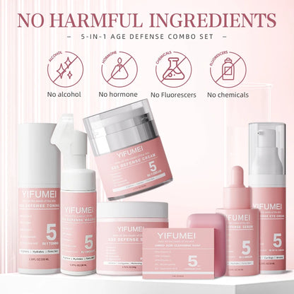 Original Korean Skincare for The Face 5 IN 1 Face Kit with For Skin Moisturizing Day & Night Care Beauty Health Skincare Korean