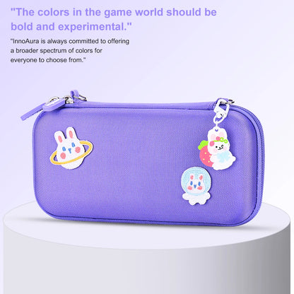 Switch Carrying Case for NS Switch Lite Portable Travel Game Storage Case with Embroidery Stickers DIY Unique Game Bag