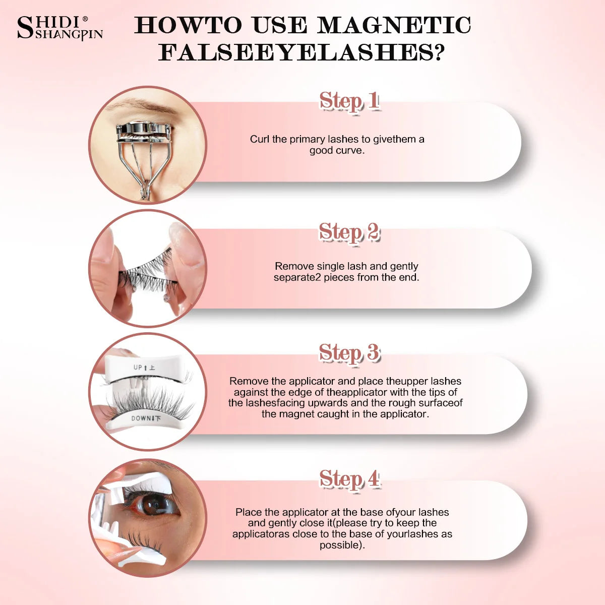 2Pairs 3D Magnetic False Eyelashes Natural Soft Magnet Eye Makeup Tool With Applicater Mirror Glue Free Easy To Wear