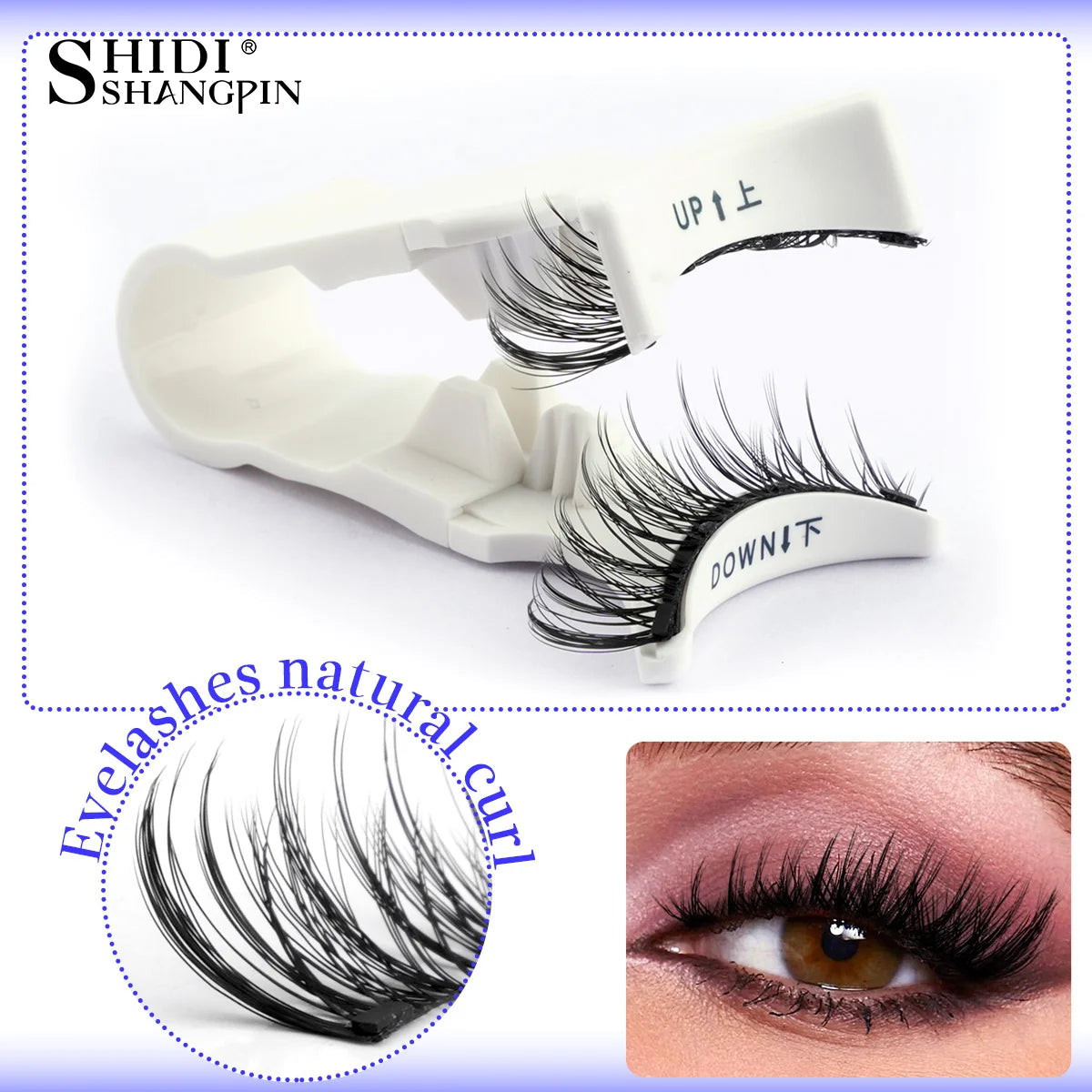 1 Pair Magnetic Eyelashes Set Reusable Easy to use Eyelash Extension Tools Natural Curler False Eyelashes With Magnetic Tweezers