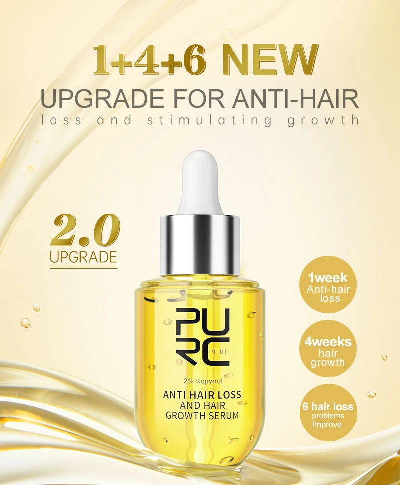PURC Hair Growth Serum for Men Women Ginger Hair Regrowth Thicken Thinning Hair Loss Treatment Hair Care