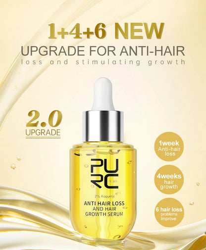 PURC Hair Growth Serum for Men Women Ginger Hair Regrowth Thicken Thinning Hair Loss Treatment Hair Care