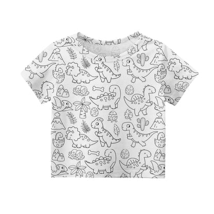 Children's Pajama Party DIY Graffiti Simple Drawing Home Clothes Colorable Two Piece Pajama Set Kids DIY Coloring Clothing