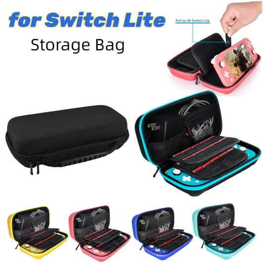Travel Handbag Nylon EVA Hard Carrying Storage Case Thickened Scratch-resistant Double Compartment Dustproof for Switch Lite