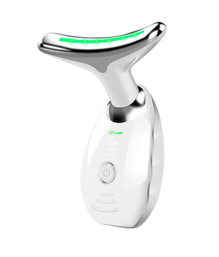 LED Photo Therapy Neck Massager EMS Hot Facial Skin Tightening Beauty Instrument Micro Current  Rejuvenation Instrument