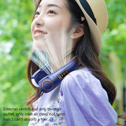 2024 New Outdoor Portable Neck Fan USB Handheld Silent Multi-function Bladeless Mini Electric Hanging Neck Fan