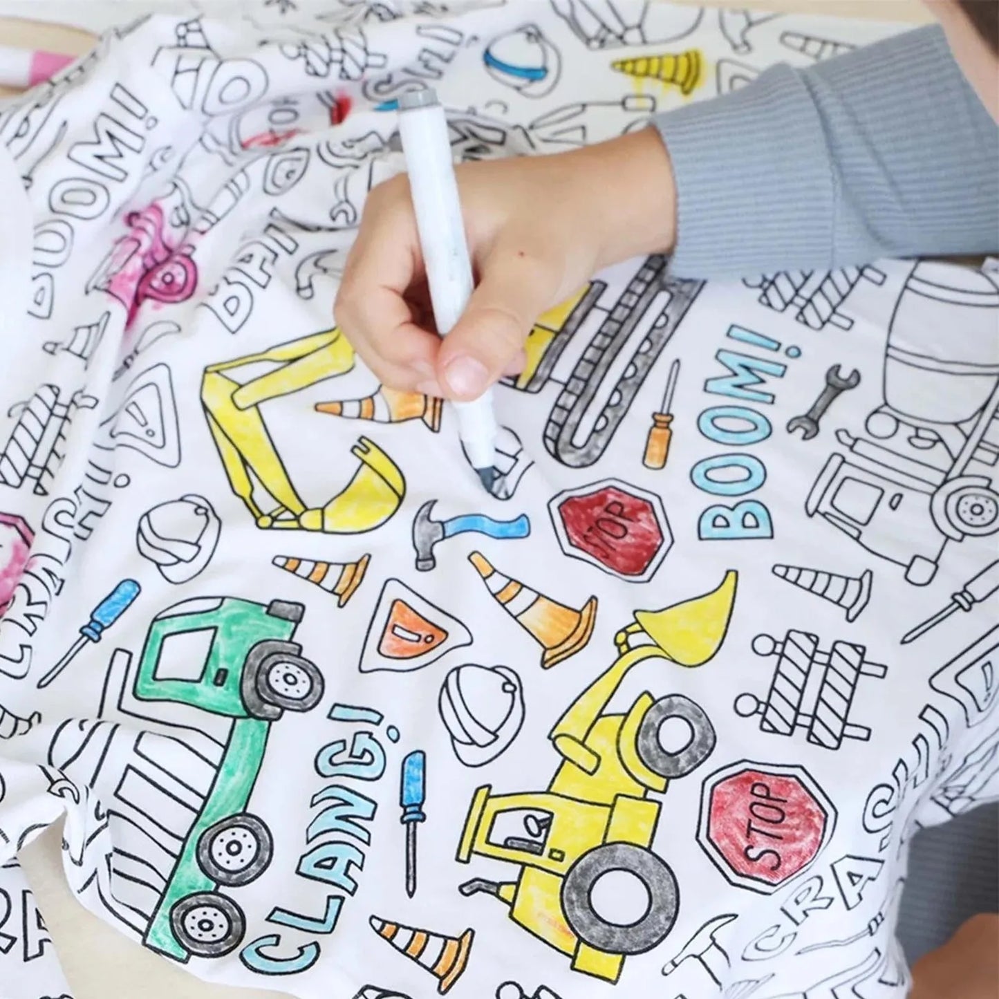 Children's Pajama Party DIY Graffiti Simple Drawing Home Clothes Colorable Two Piece Pajama Set Kids DIY Coloring Clothing