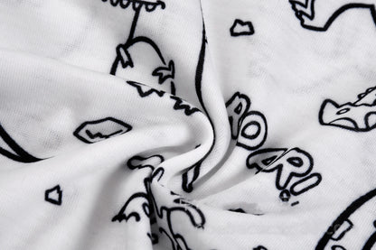 DIY Sketch Colorful Pajama Set For Kid Summer Freehand Graffiti Handicraft Homewear Baby Boy Girl Short Sleeved Shorts Sleepwear
